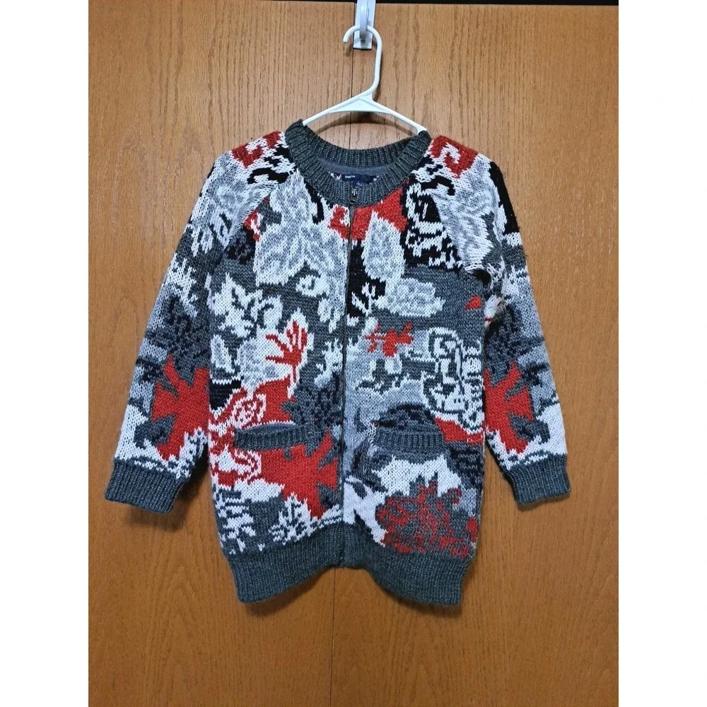 GapKids  Girl's Knit Winter Zip Up Long Sleeve Wool Blend Cardigan Sweater L 10